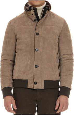 Moorer Duifgrijs Su&egrave;de Puffer Jas - Heren - Winterjassen - Grijs - 2XL - Su&egrave;de - Jassen