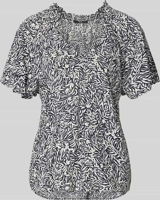 Zero Blusenshirt aus Viskose im Allover-Look in Marine, Gr&ouml;&szlig;e 34