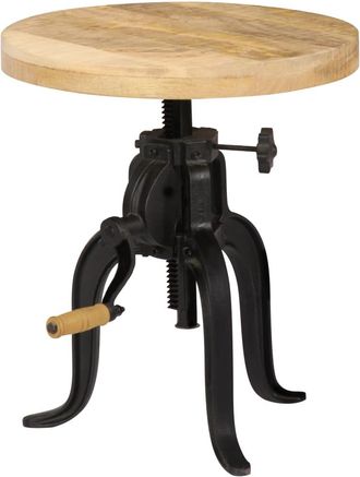 vidaXL Mesa Auxiliar 45x(45-62) Cm Madera De Mango Y Hierro Fundido Vidaxl