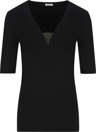 Brunello Cucinelli Front Insert Detailed Slim Fit Top