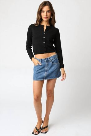 Olivaceous Rhodes Knit Cardigan In Black