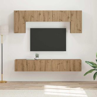 vidaXL Conjunto De Mueble De Tv 5 Pcs Roble Ahumado Vidaxl