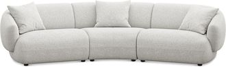 Castlery Auburn Curve Sofa Customized, (Performance Boucle) Light Grey, Spill Resistant, Modular for Sofas by Castlery