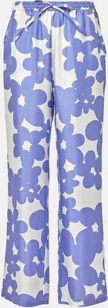 Marni Floral silk wide-leg pants