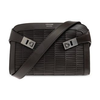 Ferragamo HUG Bag - Heren - Tassen - Bruin - Maat: ONE Size Leer