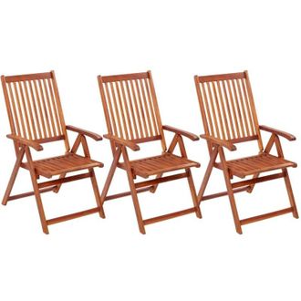 vidaXL Vidaxl - Sedie da Giardino Pieghevoli 3 pz in Legno Massello dAcacia