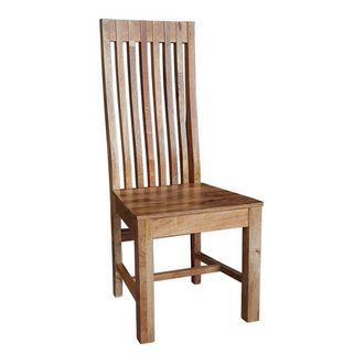 Jaipur Furniture Geneva Long Back Solid Seat Chair (Set of 2) - Mango Wood - Light Finish in Brown