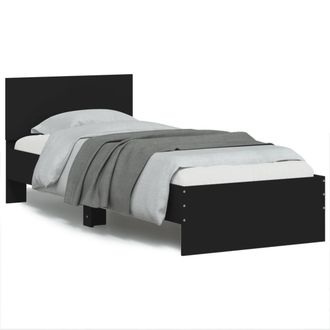 Berkfield Home Bed Frame without Mattress with LED Lights Black 75x190 cm Small Single