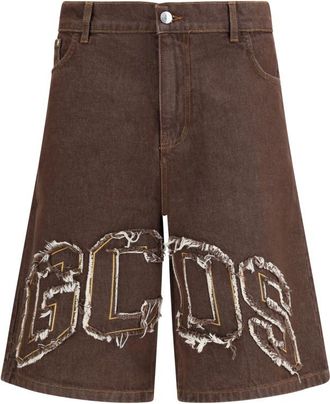 GCDS Brown Relaxed Logo Shorts