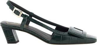 Roger Vivier Belle Vivier Slingback Pumps - Dames - Pumps - Groen - 38 EU - Leer - Schoenen