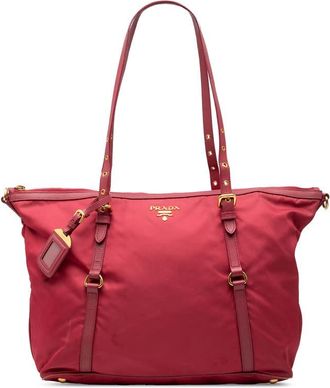 Prada Pre-owned Prada Saffiano Trimmed Tessuto Zip Top Convertible Tote Ladies YSFSAS90I9GMMXJH