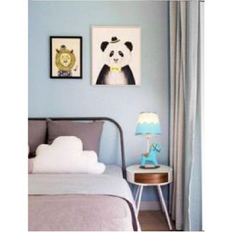 Trade Shop Trade Shop - Lampada Da Comodino Scrivania Cameretta Bimba Bimbo Cavallo A Dondolo E27 D09 - Azul