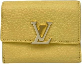 Louis Vuitton Yellow Leather Wallet (Tri-Fold) (Pre-Owned)