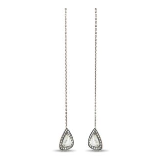 Luxury Bazaar 14K White Gold 3.23ct Diamond Dangle Earrings MF03-070726