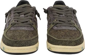 Premiata Brown Textured Vintage Sole Sneakers