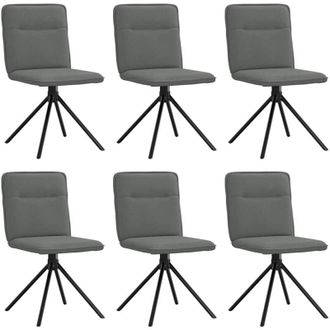 vidaXL Vidaxl - Sillas De Comedor 6 Unidades Tela Gris Oscuro