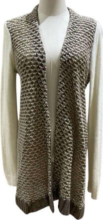 Hinge Womens Wool Angora Open Front Cardigan In Multicolor