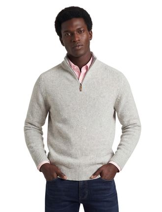 Fynch-Hatton Half zip trui Fynch Hatton gebreid grijs