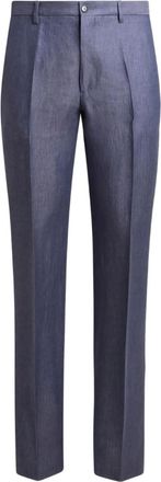 Etro Pantaloni in lino con pieghe - Blu