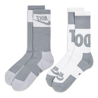 Nike Logo Alphabet Jacquard Sports Socks 1 2 Pairs Gray SX5770-938