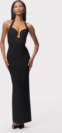 H&eacute;rve L&eacute;ger The Reina Gown in Black at Nordstrom, Size Xx-Small