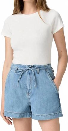 Paige Anessa Tie Waist Denim Short In Tranquility