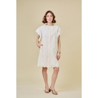 See U Soon Korte jurk in kant met korte mouwen