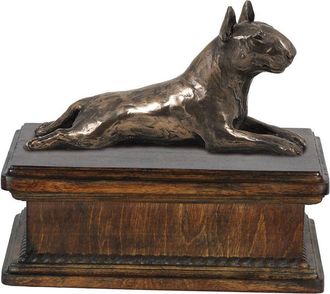 OEM Bull Terrier - Una Urna Para Cenizas De Perro, Una Urna Cl&aacute;sica Con Una Estatuilla, Una Urna Elegante Con Un Perro De Art-dog
