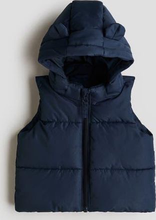 H&M Hooded Puffer Gilet in Navy Blue at Nordstrom, Size 18M