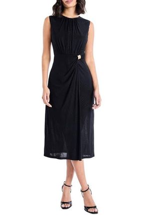 Maggy London Sleeveless Midi Dress in Black at Nordstrom, Size 16