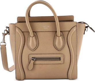 Celine Luggage Bag Grainy Leather Nano crossbody bag - Toni neutri
