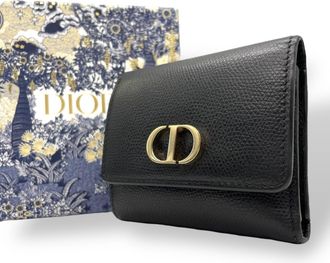 Dior Black Leather Wallet (Tri-Fold) (Pre-Owned)