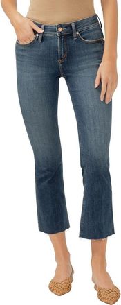 Silver Jeans Co Suki Curvy Raw Hem Mid Rise Kick Flare Jeans in Indigo at Nordstrom, Size 29 X 26