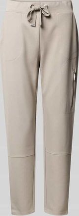 Monari Stoffhose aus Viskose-Mix mit Reißverschlusstasche in Taupe, Größe 42