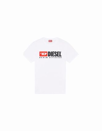 Diesel Mens T-BOX Embroidered Logo Cotton White T-Shirt - Size: 36