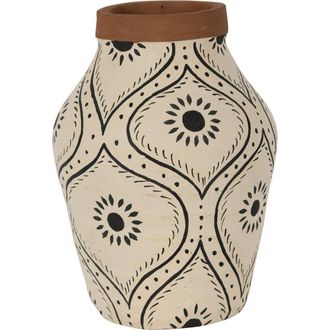 Foreside Home And Garden Natural Handpainted Terracotta Vase in Brown at Nordstrom