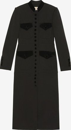 Liberowe Langer schmaler Mantel aus Wolle und Samp Imperial