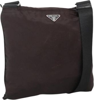 Prada Pre-owned Nylon prada-bags - Dames - Vintage Schoudertas - Bruin - ONE Size - Nylon - Vintage