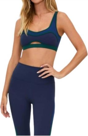 Beach Riot Moxie Sports Bra In Wintergreen Colorblock
