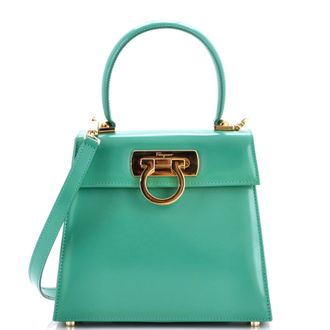 Ferragamo Gancini Convertible Top Handle Bag Leather Mini