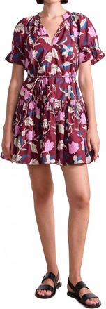 Apiece Apart Marza Mini Dress In Essa Floral Merlot