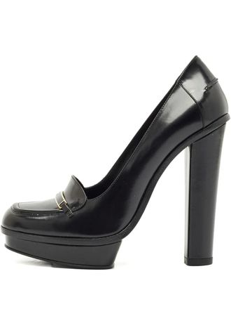 Fendi logo-detail leather pumps - Black