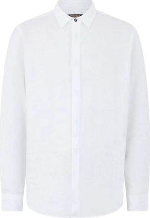 Roberto Cavalli Linnen Shirt - Heren - Casual Overhemden - Wit - M - Linnen - Overhemden
