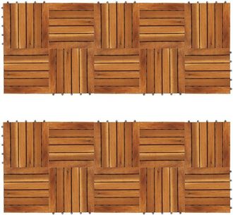 vidaXL Vidaxl - Baldosa De Terraza Patr&oacute;n Vertical 20 Uds Madera Acacia 30x30cm