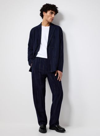 Rue De Tokyo Mens Irregular stripe seersucker pant