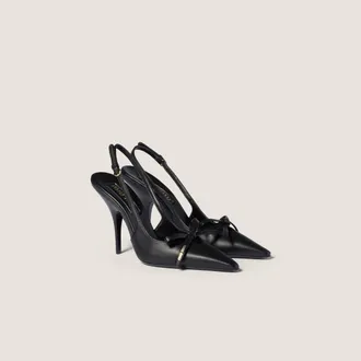 Miu Miu Leather slingback pumps with bow