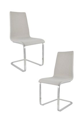 Tommychairs Tommychairs 2 Sillas London Patas De Acero, Asiento Tapizado En Tela Gris Perla