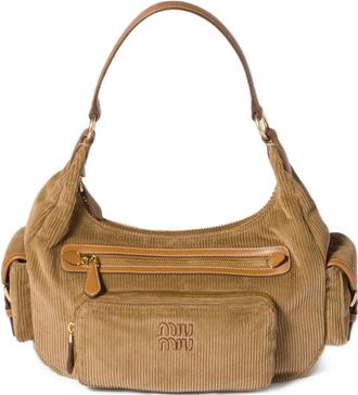 Miu Miu Borsa a spalla a coste - Marrone