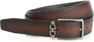 Ferragamo Leren riem met dubbelzijdig draagvlak - Heren - Riemen - Bruin - 110 CM - Leer - Accessoires