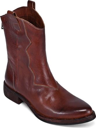 OLD TREND Vintage Genuine Leather Western Inspired Mid Shaft Boot in Coffee at Nordstrom, Size 7.5
